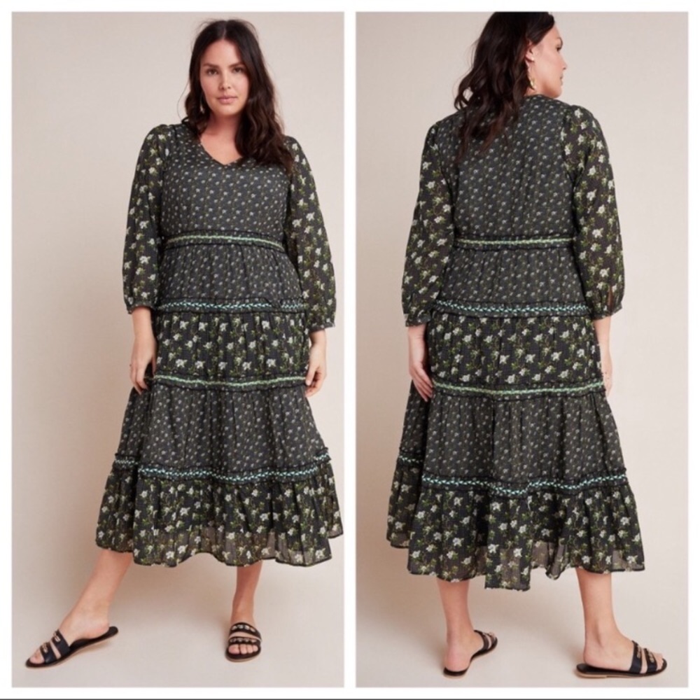 💝Anthropologie Karoline boho inspired tiered maxi - Picture 4 of 10